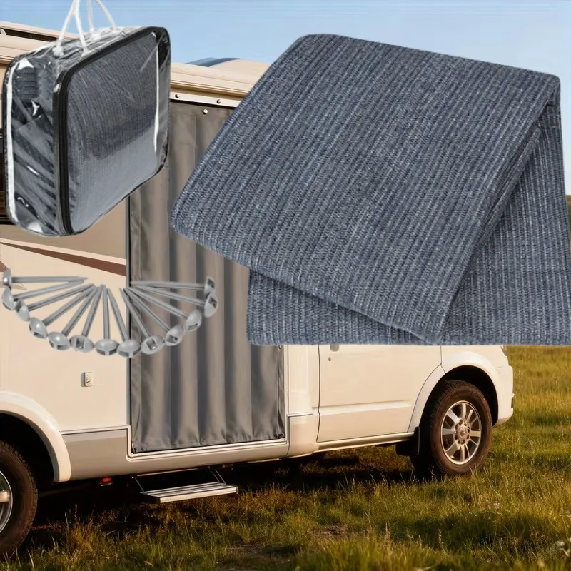 

Caravan Caravan Awning Carpet Camping Carpet Mat Floor Mat Mesh+13 HDPE 2.5x3m Wear-Resistant Ground Nails Camping Tent