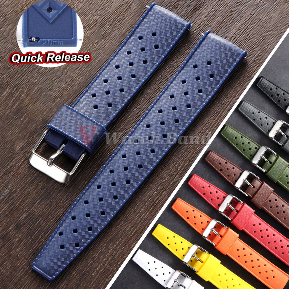 Hochwertiges tropisches Uhrenarmband, 20 mm, 22 mm, für Oris, universelles Schnellverschluss-Uhrenarmband für Seiko, weiches Silikon-Smartwatch-Uhrenarmband