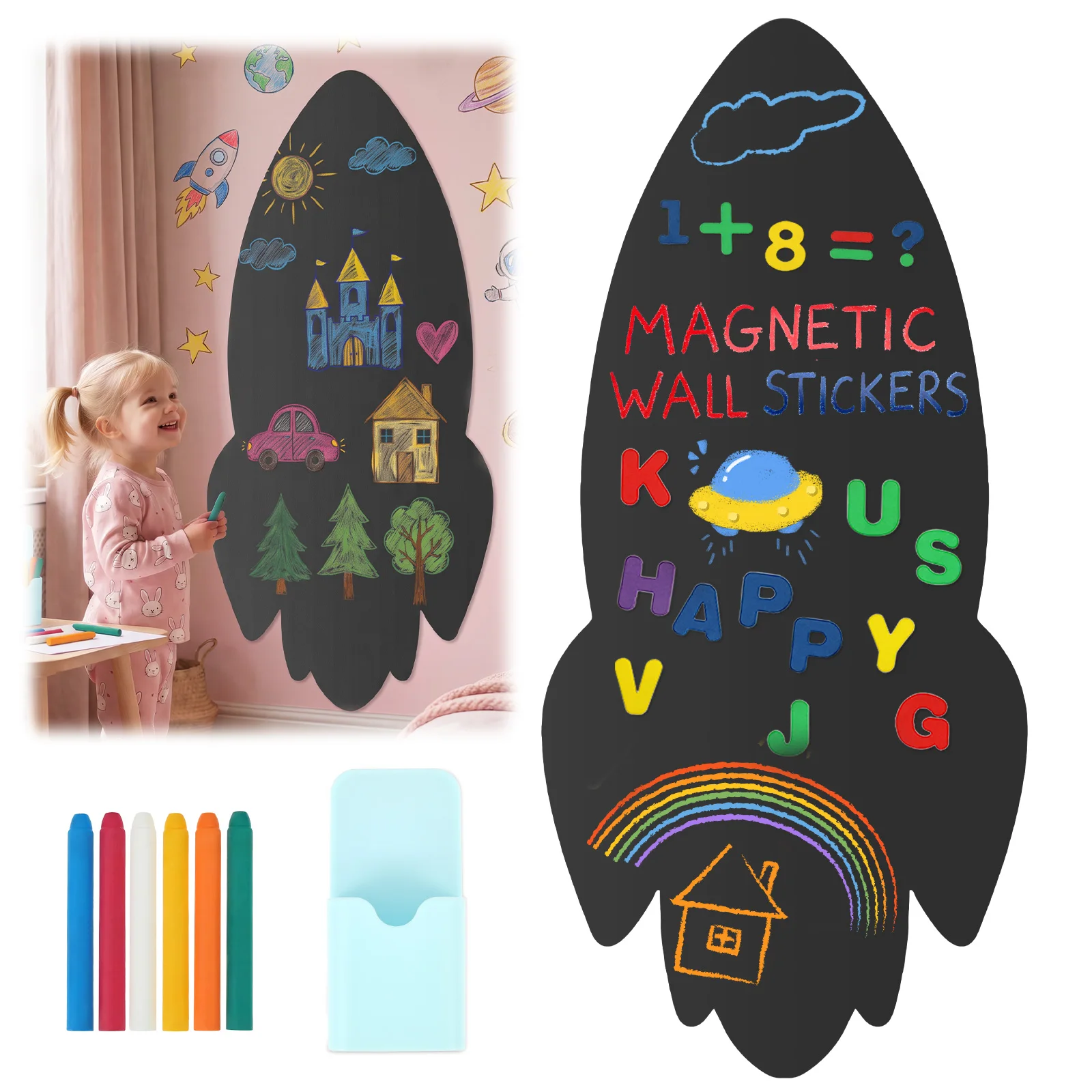Creative Magnetic Blackboard Stickers Reusable Self Adhesive No Ghosting Dry Erase Board Sheet for Office Home School