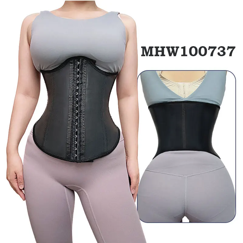 Push-Up-Büste, Latex-Sanduhr, Taillentrainer, Mantel, lange Vorderseite, kurze Rückseite, feste Kompression, Bauchkontrolle, Taillenmieder