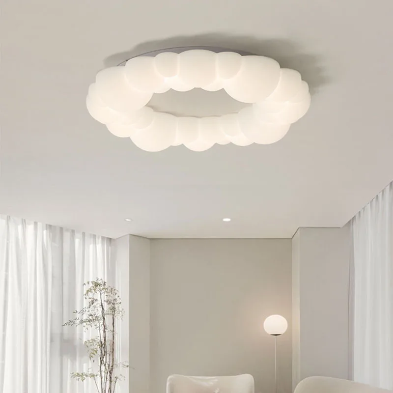 Cream style creative cookie cutter cloud hall LED pendant light modern minimalist style living room children's room bedroom ligh