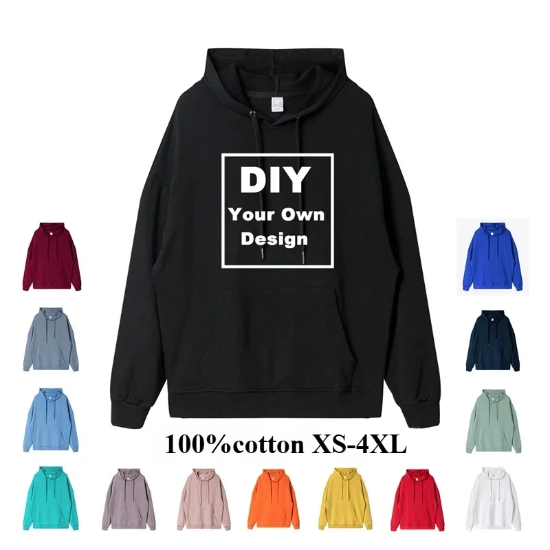 Unisex Oversize Hoodies Logo Print Anime High Quality Cosplay DIY Custom Brand Design Pullover Sweatshirt Harajuku Men Clothing