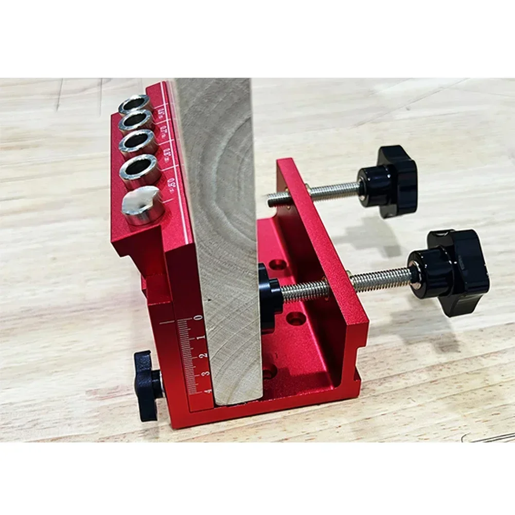 

Adjustable Dowel Hole Guide Woodworking Machinery Part Adjustable Drill Guide 15*12*8cm Drilling Locator Aluminum Alloy Material