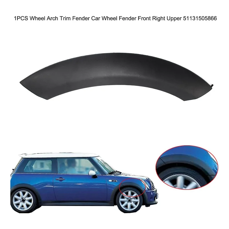 51131505864 Front Wheel Right Front Wheel Arch Hood Fender Arch Cover Trim Wheel Arch Edge Fender for BMW MINI Cooper