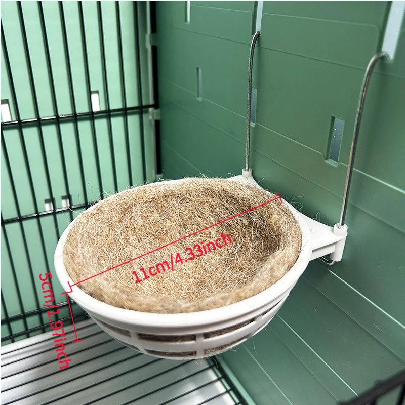 Warmes Fasernest für Kanarienvögel, hängende Brut- und Schlupfschale, kleines Vogelkäfigbett, Spielzeug für Kanarienvögel, Finken, Sittiche – Detail 1