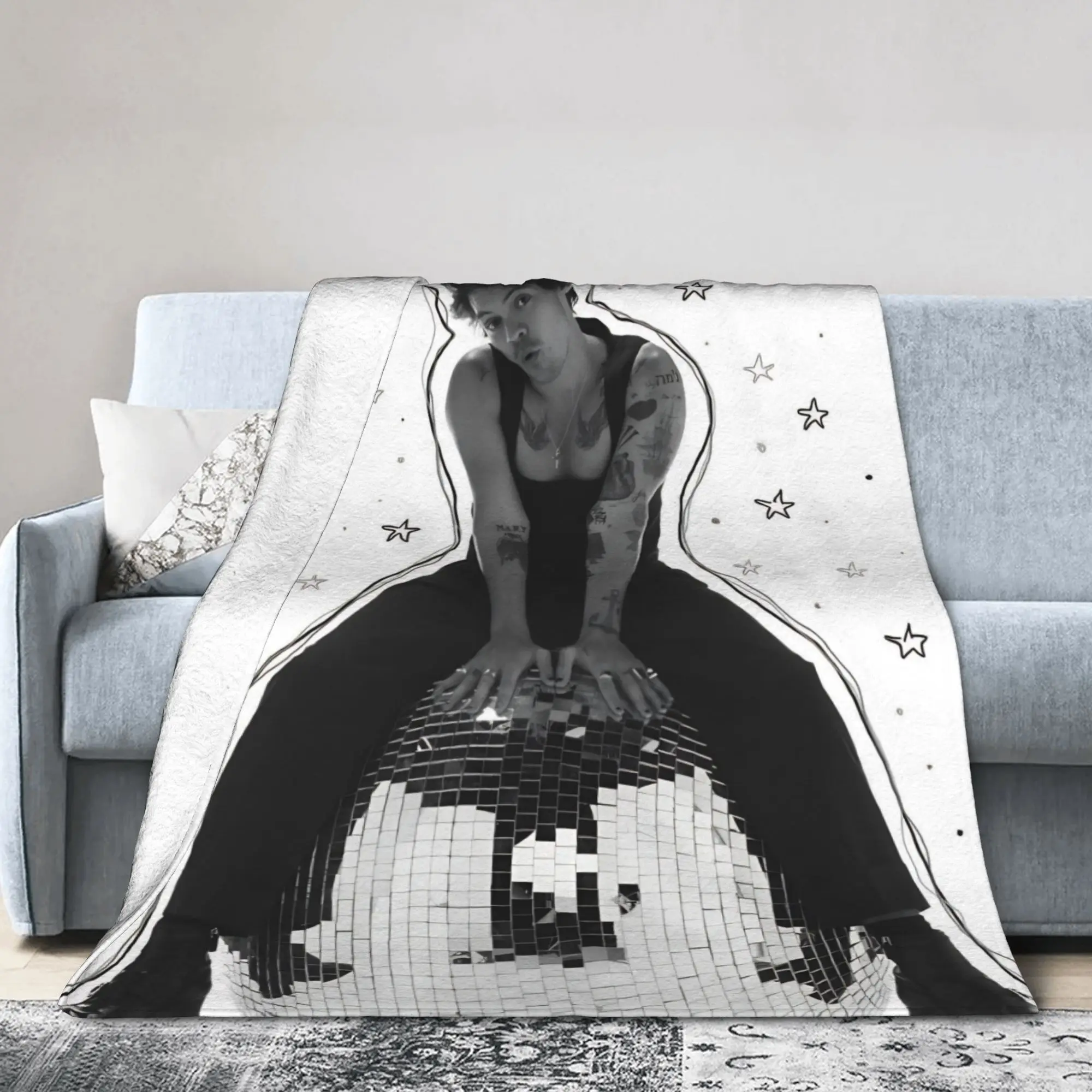 Kiss All The Time Album Blanket Harrys Music Styles Flannel Awesome Breathable Throw Blanket for Chair Covering Sofa Summer