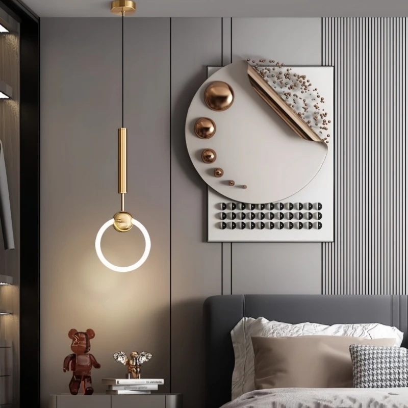 MSZGJY Modern Minimalist round LED Energy-Saving Chandelier High-Quality Bedroom Living Room Hotel BackgroundWallDecorative Lamp