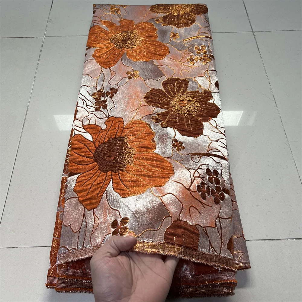 

2026High Quality African Nigerian Tulle Lace Fabric Embroidery Sequins French Guipure Fabric For for Party/Wedding Dresses5Yards