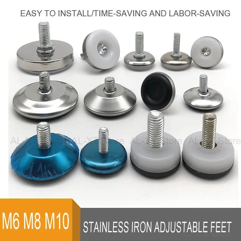 

1-10 Pcs M6 M8 M10 Stainless Iron Screw Adjustable Feet Sofa Leg Furniture Support Feet for Table Chair Cabinet Stool Legs Pad