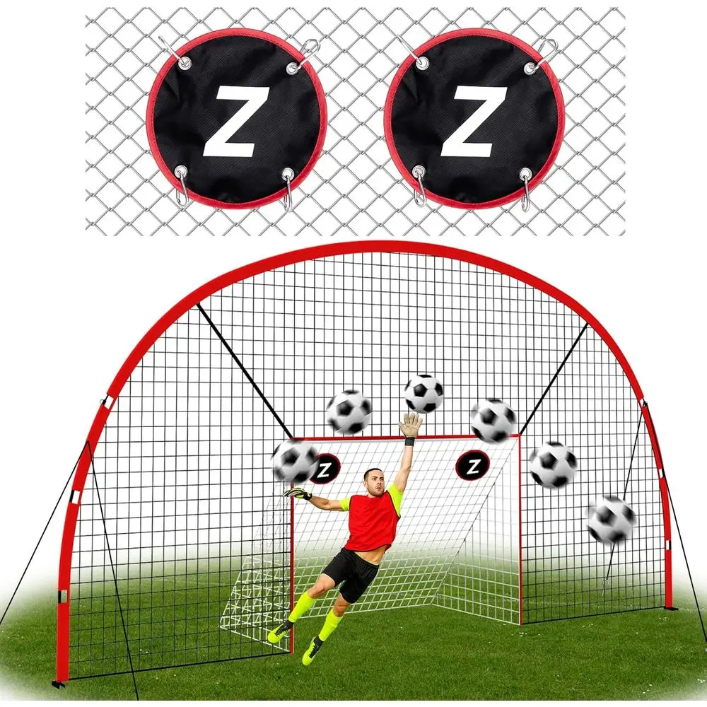 

All-in-One Soccer Goal with Backstop and Rebounder, 21x10ft Soccer Training Net with Targets, 36-Strand PE Soccer Equipment