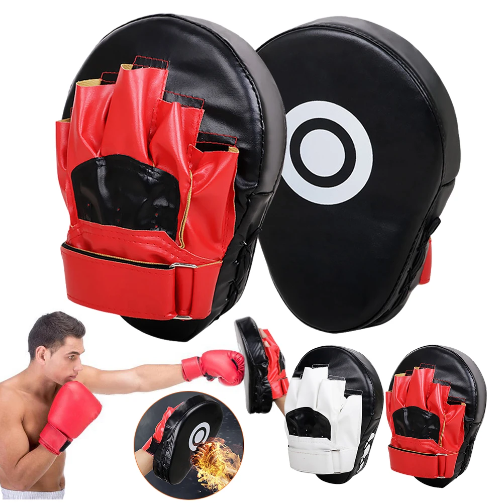 Curved Boxing Muay Thai Hand Target Sanda Training Thickened Earthquake-resistant Curved Baffle PU Leather 5-finger Hand Target