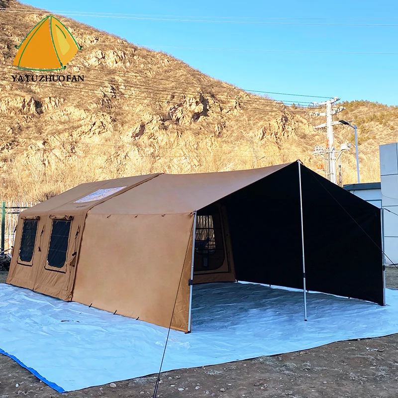 

Портативная уличная надувная палатка для кемпинга, новый дизайн с водонепроницаемым хлопком для пеших прогулок, альпинизма, защиты от дождя и солнца