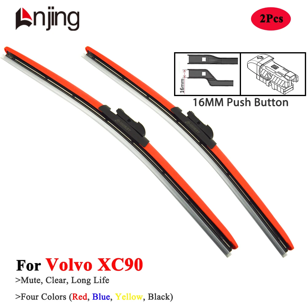 

LNJING Colorful Wiper Blades For Volvo XC90 275 256 SUV 2002 2004 2007 2010 2013 2016 2020 2022 2023 2024 Car Accessories Parts