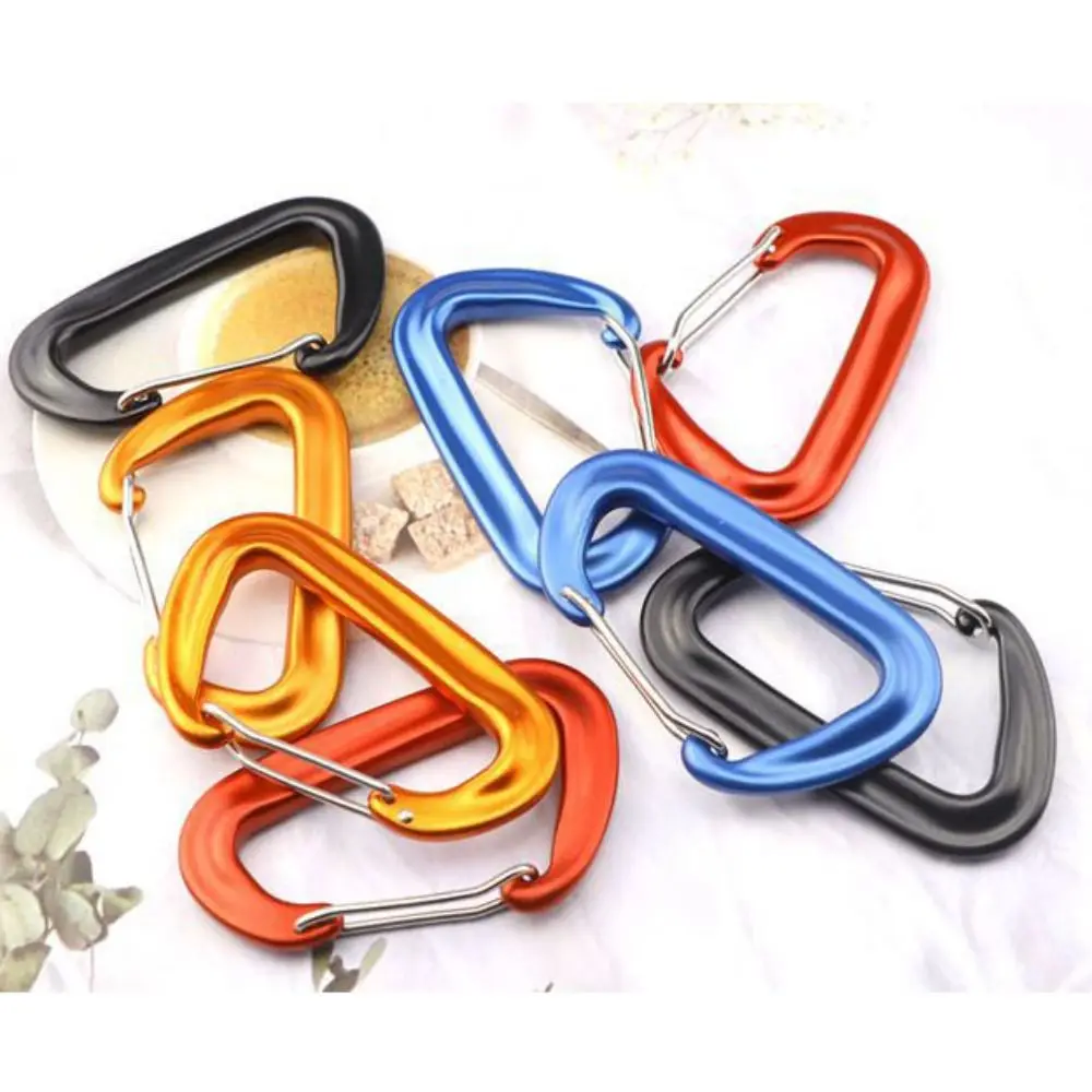 8D Outdoor Sports Aluminium Alloy Safety Buckle Keychain Climbing Button Carabiner Camping Hiking Hooks Clips