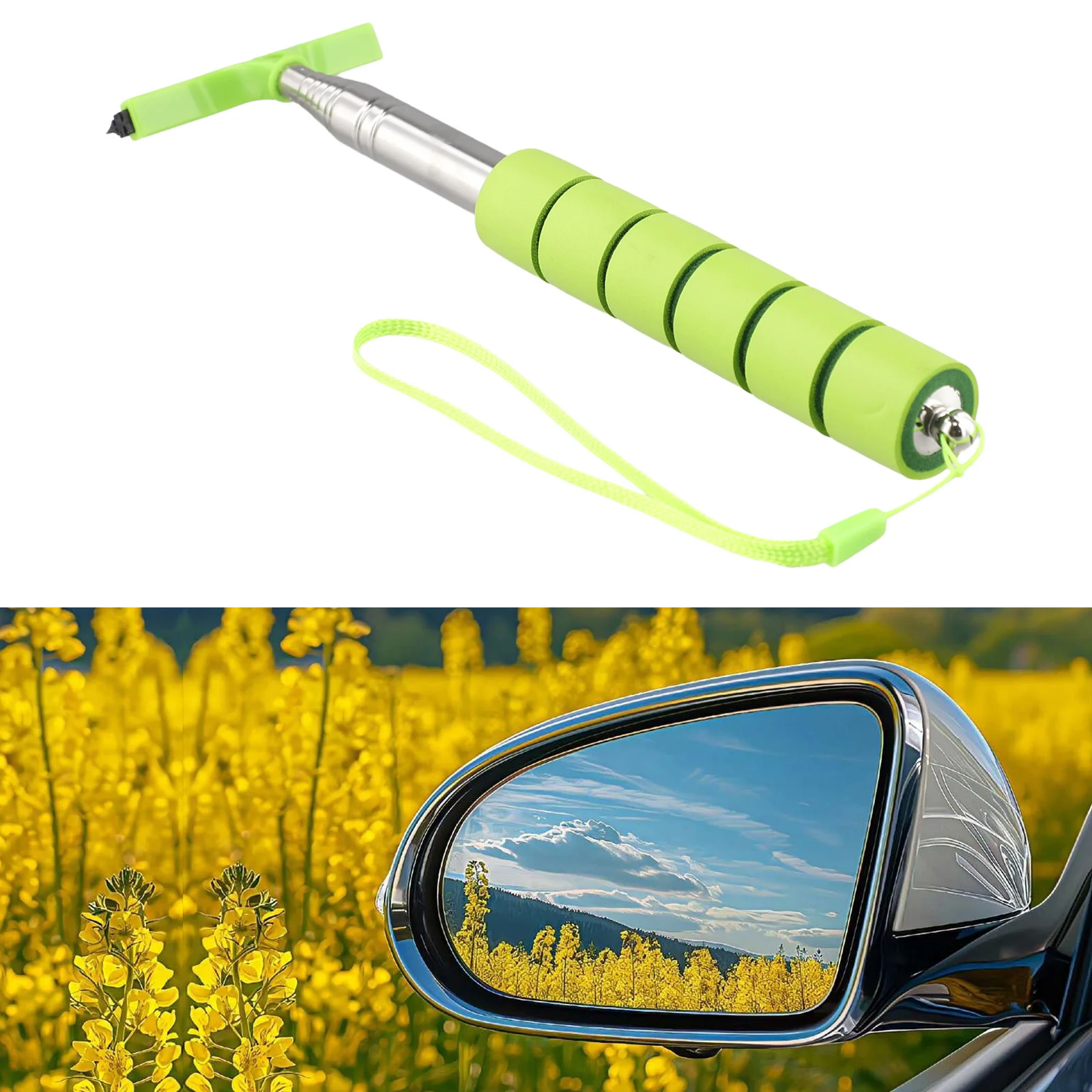 Brightness Rubber Car Mirror Telescopic Rearview Side Easy To Clean Portable Telescopic Mirror Compact Easy To Clean