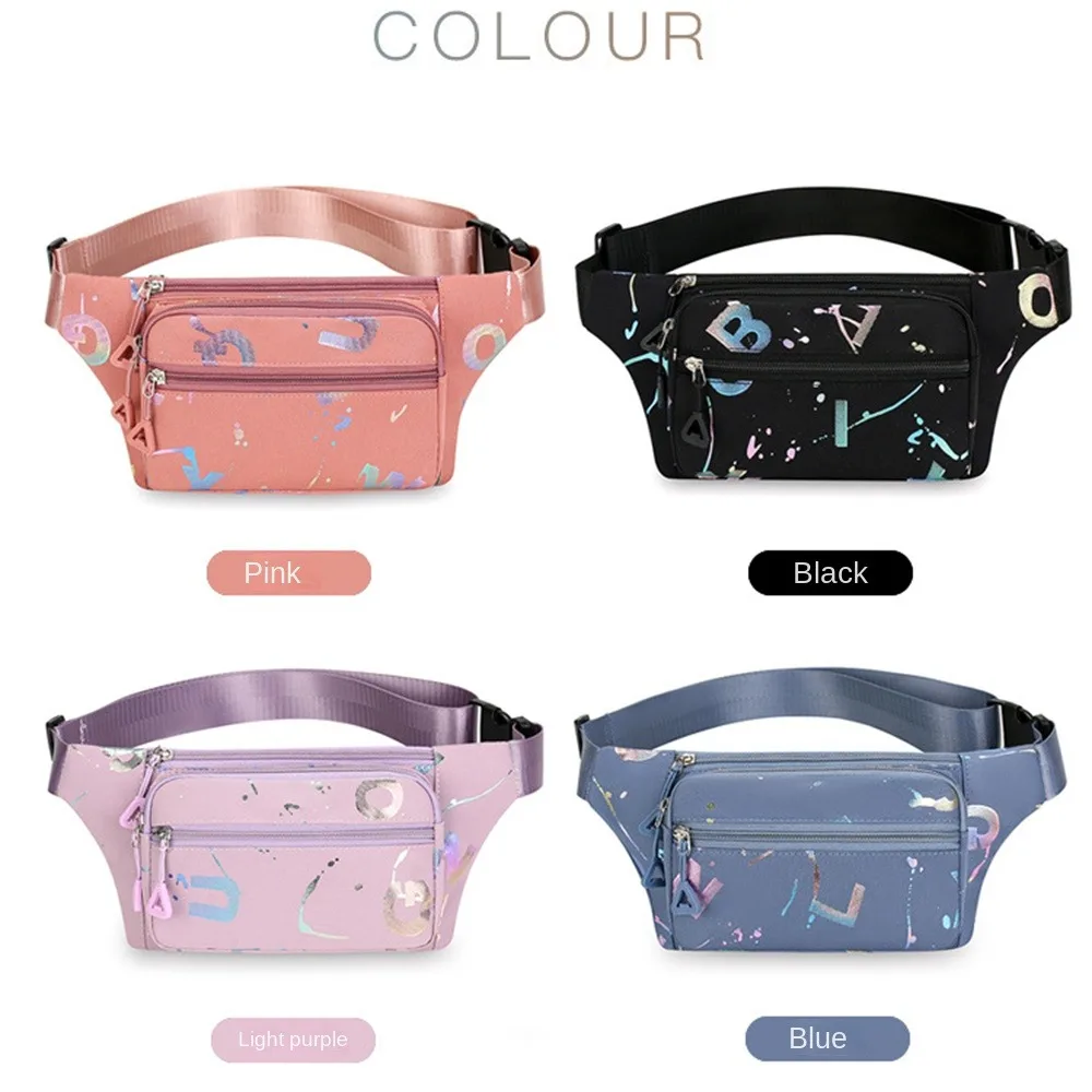Oxford Cloth Multi-layer Crossbody Bag Large Capacity Waterproof Women's Fanny Pack Square Zipper Crossbody Chest Bag Gift