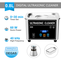 60W 800ml Ultrasonic Cleaner Bath Timer Jewelry Brush Glasses Manicure Stones Cutters Razor Parts Ultrasound Sonic Washer