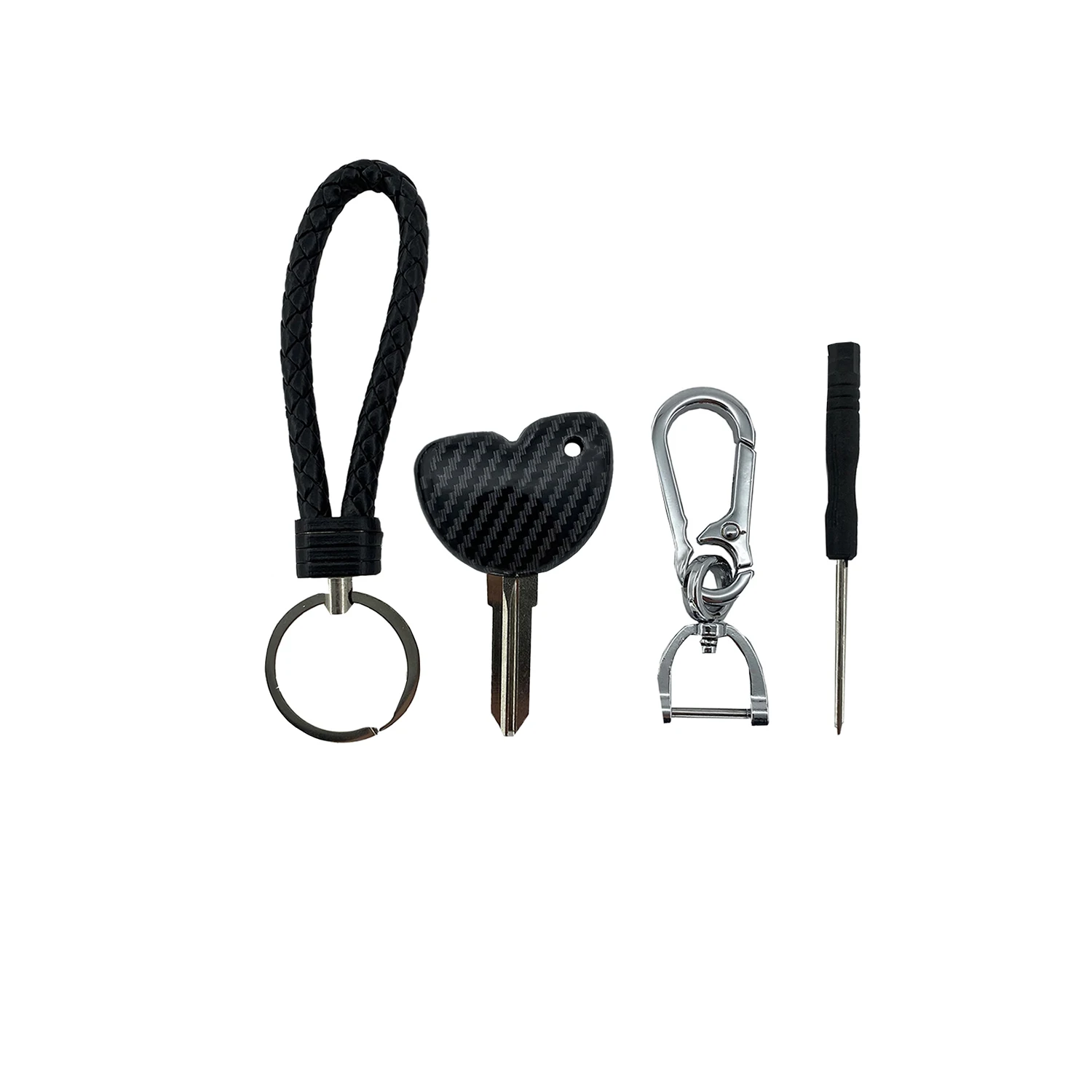 Carbon Fiber Keychain Key Ring Uncut Blank Blade Key For Vespa Piaggio 3VTE Fly 125 250 300 GTV VESPA LXV150 GTS250 GTS300
