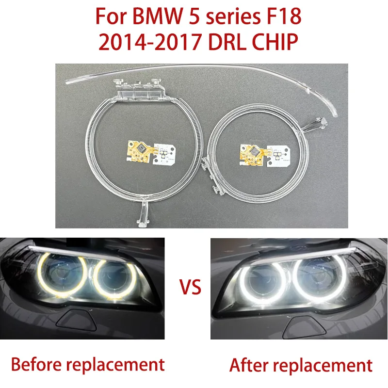 

Автомобильный светодиодный источник света с чипом бегового балласта, направляющая полоса света Angel Eye для BMW 5 серии F10 F18 2014-17 Автомобильный DRL CHIP Light Brow