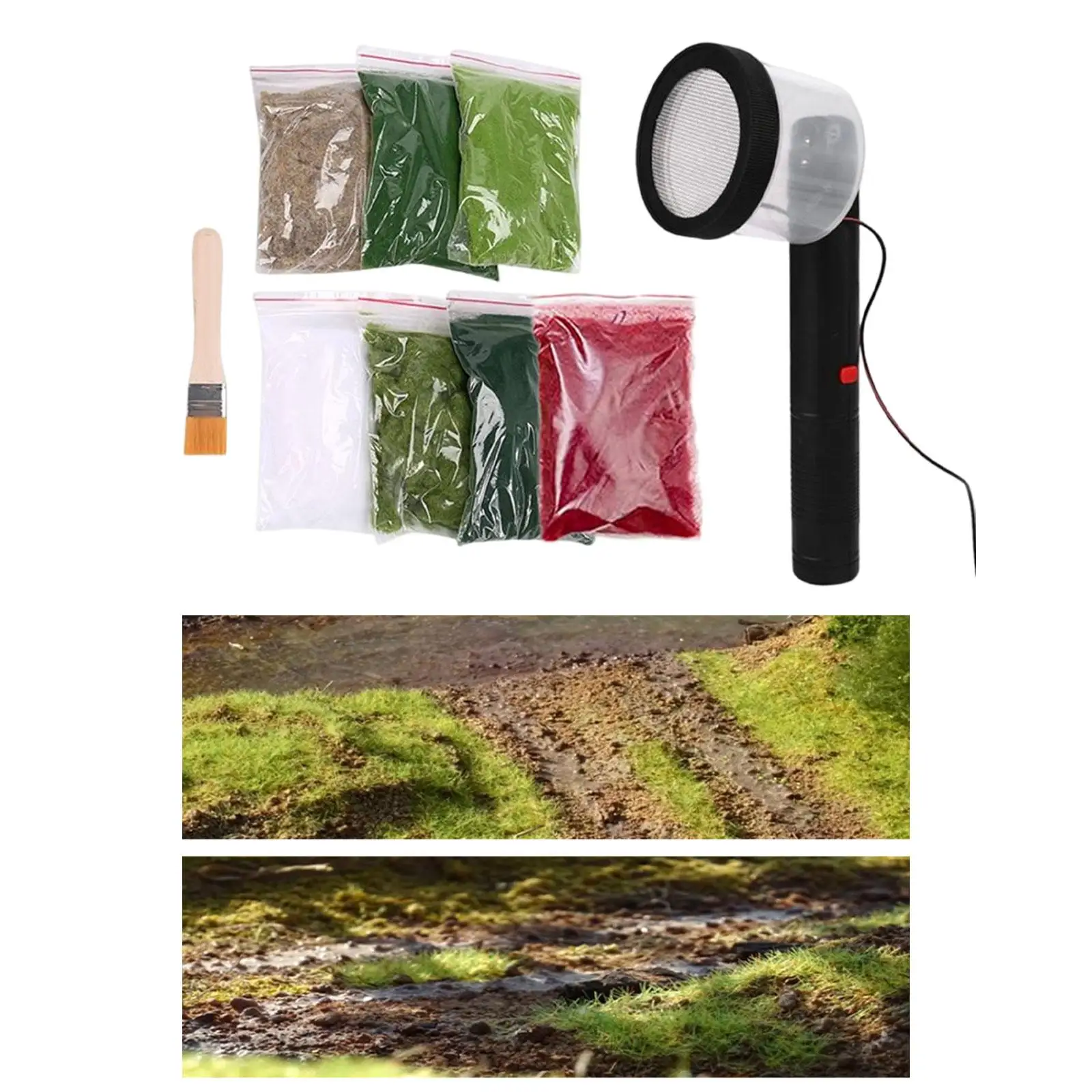 ديوراما بناء تضاريس السكك الحديدية المتدفقة العشبية الثابتة الصغيرة للديوراما #4