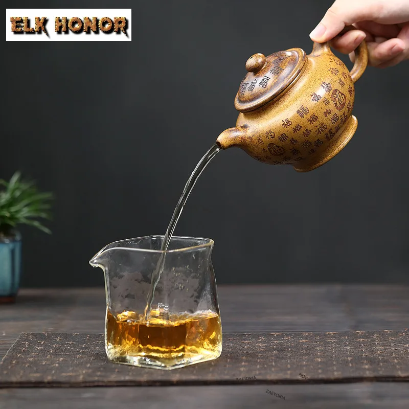 380ml Exquisite Yixing Purple Clay Teapots Handmade Duozhi Pot Raw Ore Wood-fired Mud Tea Maker Kettle Zisha Tea Set Tea Items