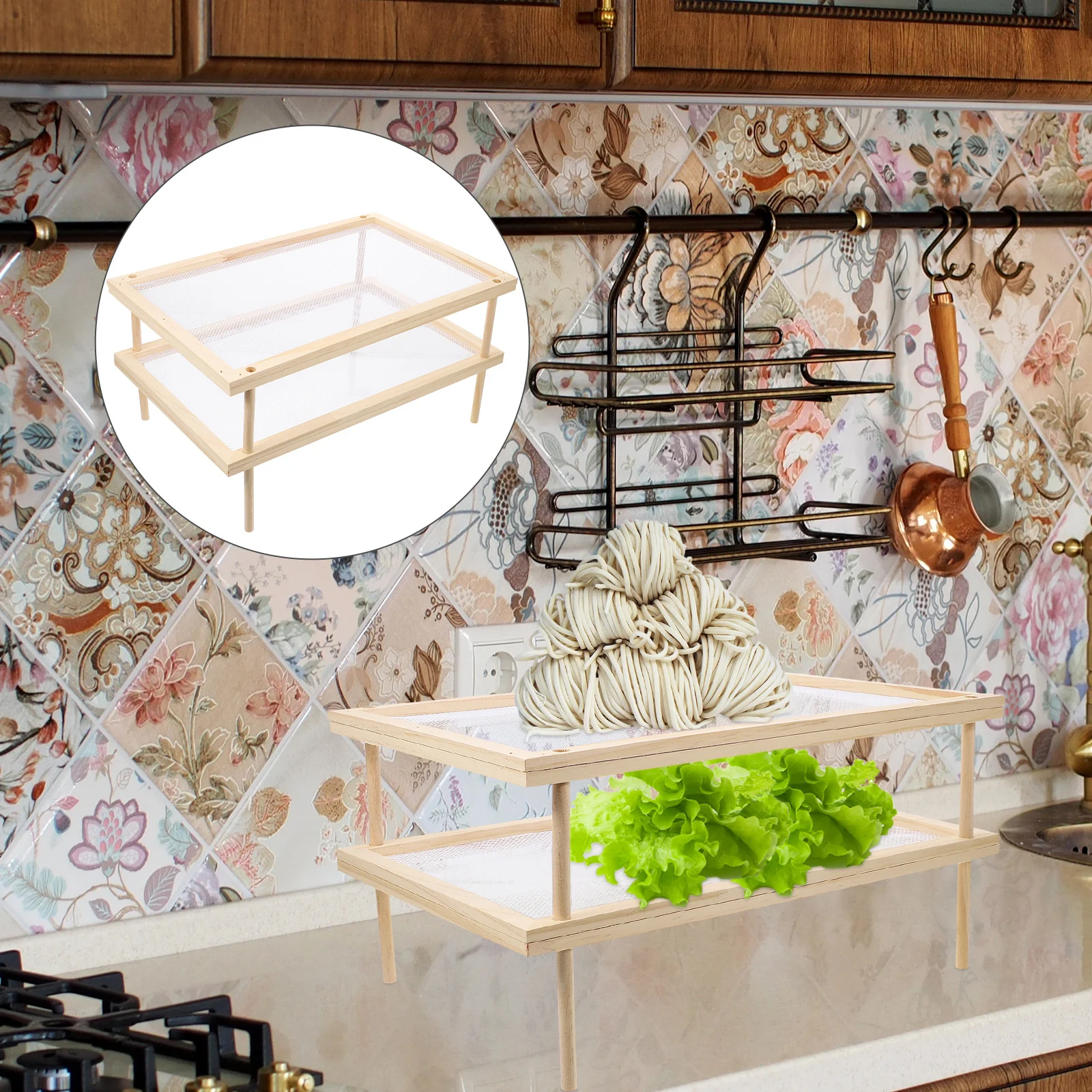 

Noodle Drying Stand Indoor Outdoor Use Non-Tip Design Stylish Kitchen Decor Gift Spaghetti Rack Noodle Rack