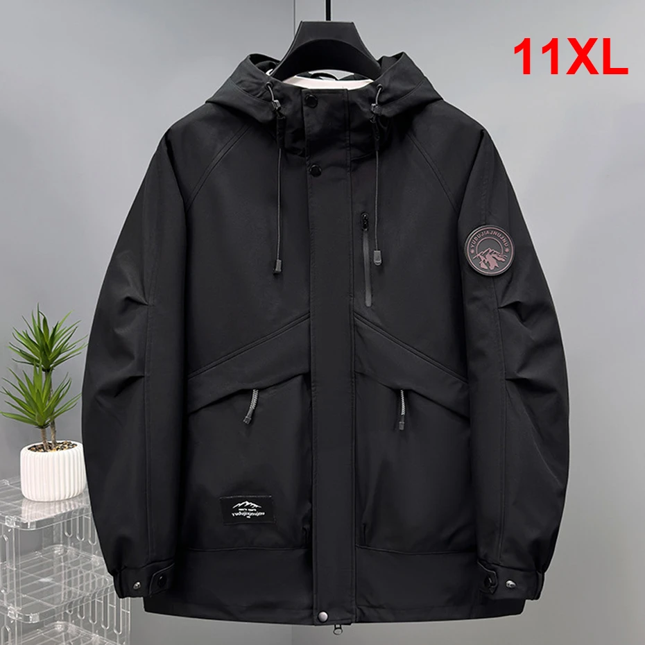

Водонепроницаемая ветровка, куртки-карго, мужские куртки 10XL 11XL, большие размеры, модное повседневное походное пальто, мужской большой размер 10XL