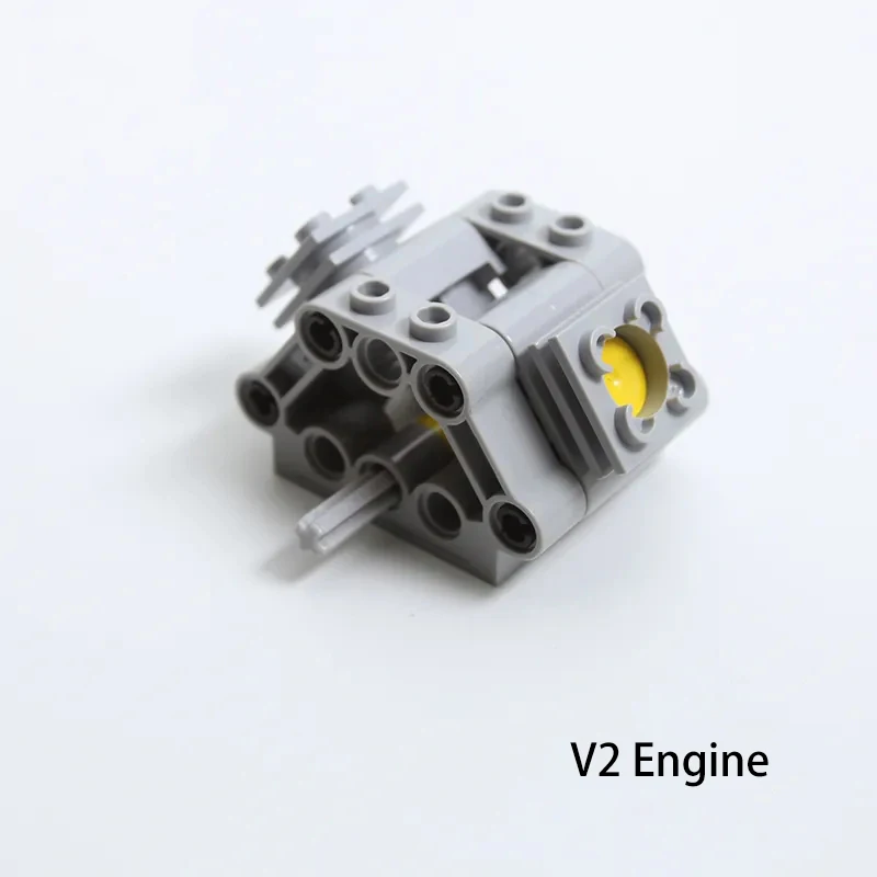Bloques de construcción MOC V2, motor/2 cilindros, componentes de potencia, ladrillos PF, juguetes, modelo de coche de carreras modificado, Compatible con LEGO