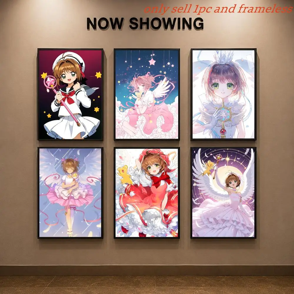 Cardcaptor Sakura Anime Poster Mural HD Wall Decals for Bedroom Living Room Home Self-Adhesive Decor Gift