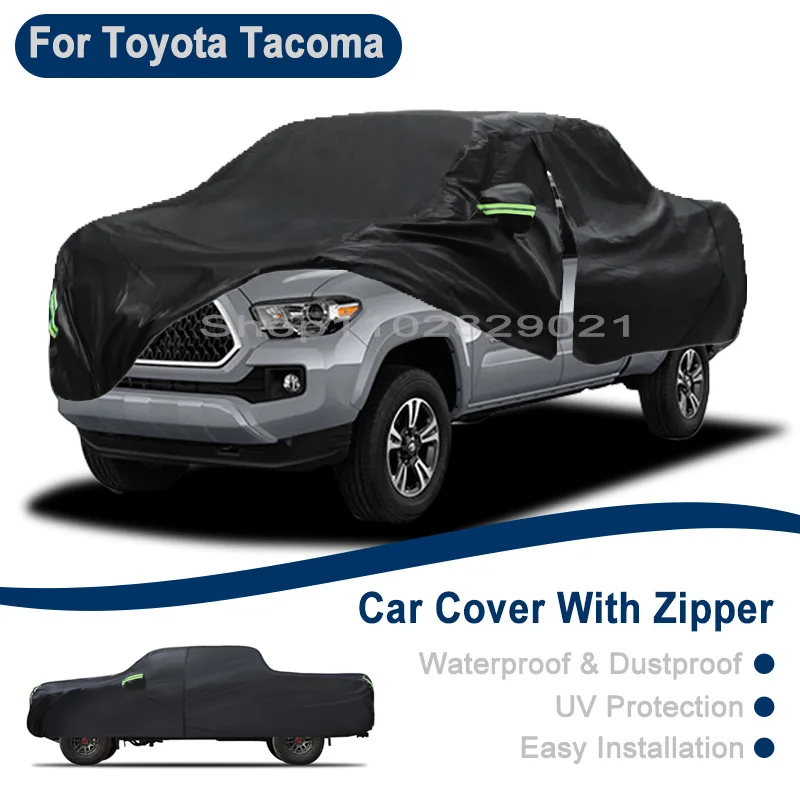 For Toyota Tacoma Full Car Cover - Outdoor Universal Full Body Cover With Side Zipper, Waterproof Dustproof Sunshield