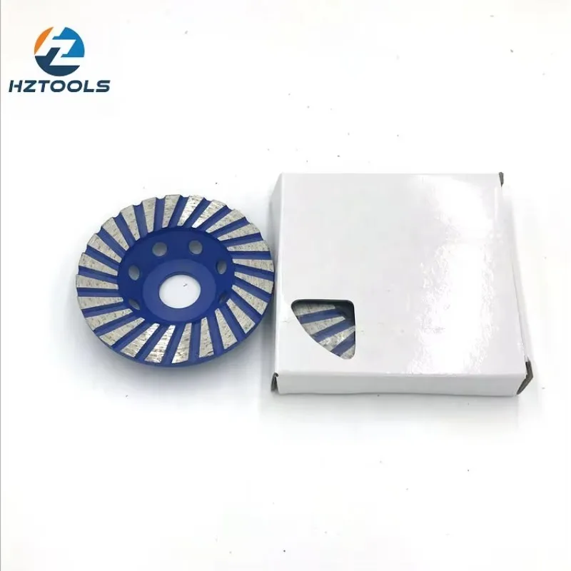 Roda gerinda berlian turbo untuk lantai beton batu granit 100*22.23mm 4in*7/8in.