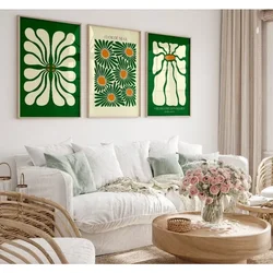 Green Matisse Abstract Wall Art Flower Market Flowers Print Canvas Painting Trendy Modern Living Room Gallery Decor Poster