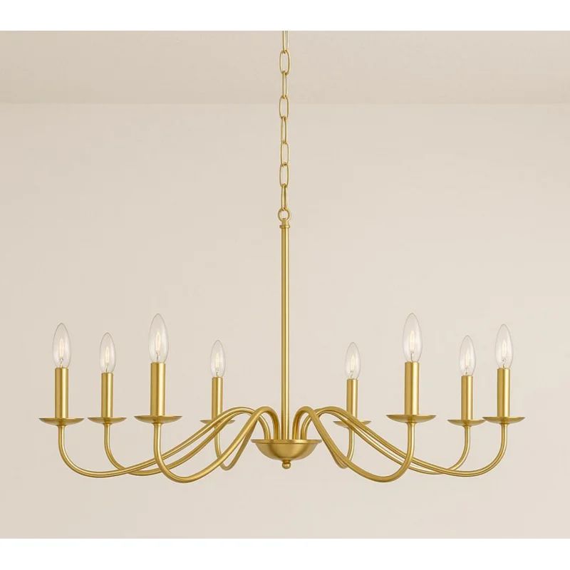 Vintage Black Gold Candle Chandelier Metal Suspension Light E14 Socket Dining Room Bedroom Hallway Home Decoration
