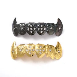 Gun black Gold Plated Teeth Grillz Hip Hop Cool Popular Vampire Gangsta Fang Tooth Cap Mold Kit Body Jewelry Gift