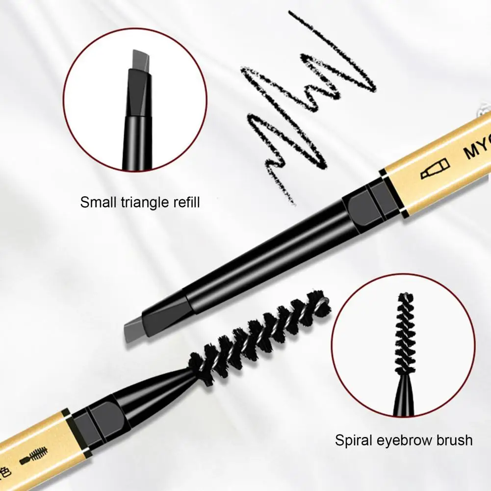 0.1g Eyebrow Pencil Durable Lightweight Eyebrow Tattoo Pen Square Gold Color Tube Eyebrow Filler for Girl