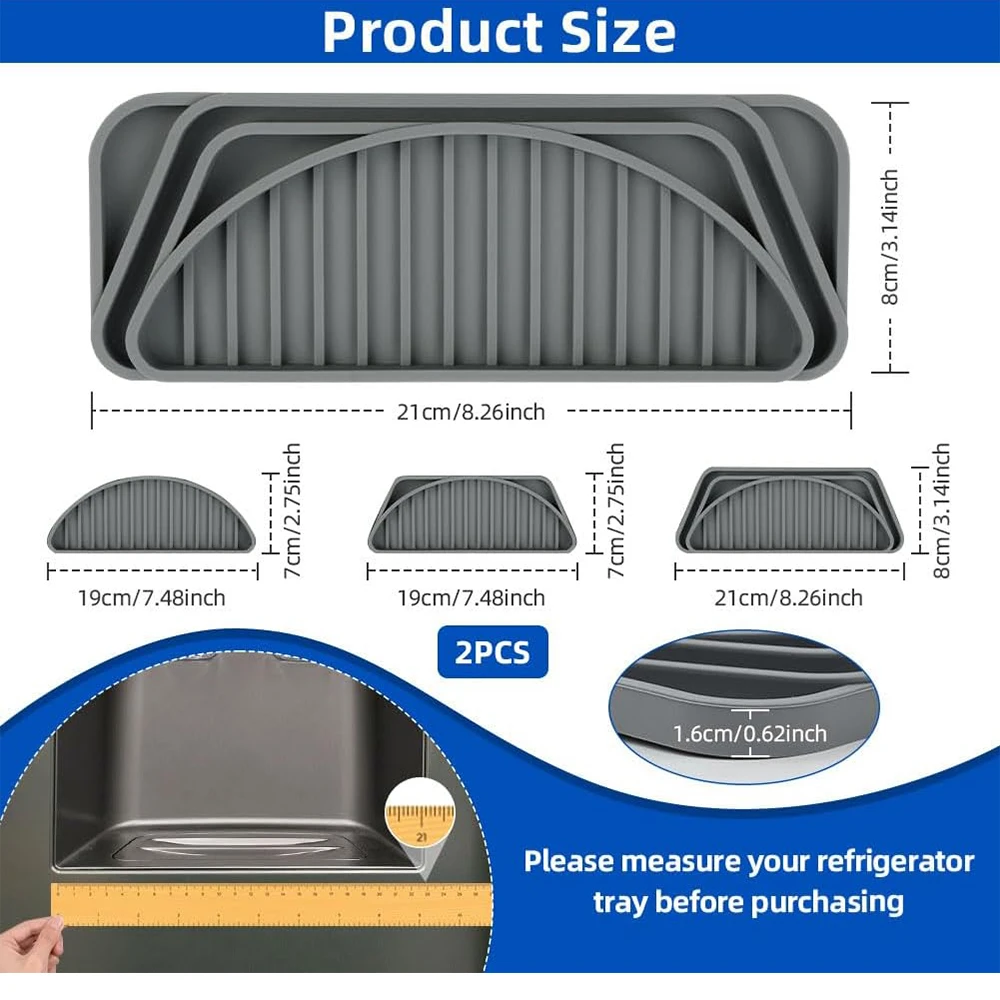 LMETJMA Refrigerator Drip Tray Catcher Pads Silicone Water Dispenser Pan Protector Cuttable Water Dispenser Drip Collector