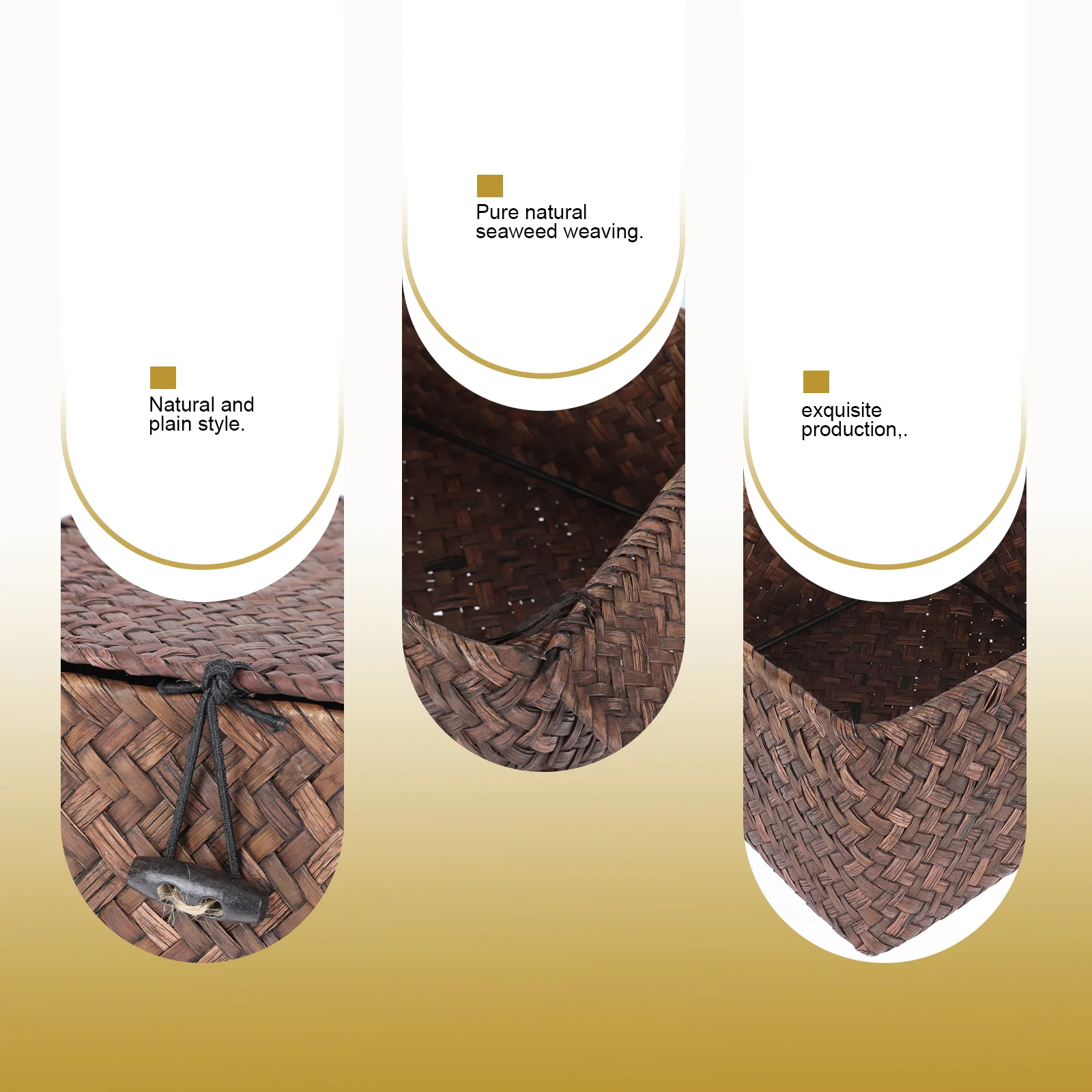 Storage Box Woven Basket Decorative Multifunction Large Capacity Multi-purpose Seaweed Simple Environmentally Friendly