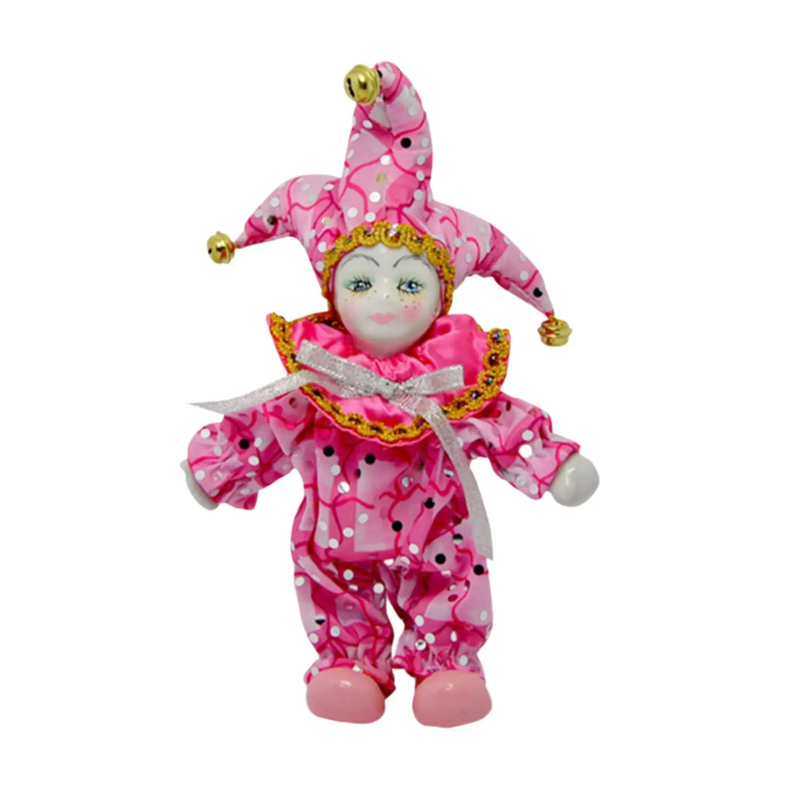 Collectible Doll Decor Antique Vintage Figurine Cute Triangel Clown Doll