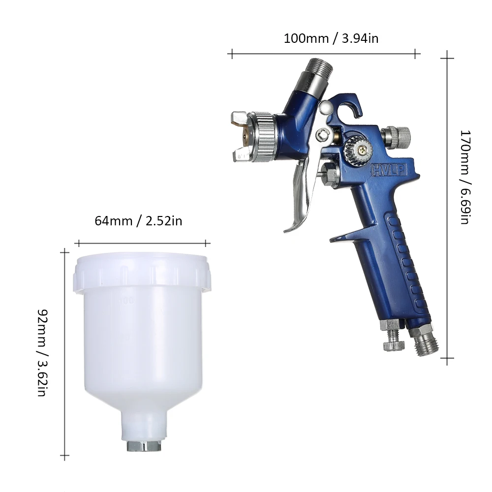 Imagem -03 - Pistola Spary 0.8 mm 1.0 mm Mini Hvlp Pistola de Pintura Aerógrafo Alimentação por Gravidade para Pintura de Carro de Parede Bolo de Unhas Decorar Pintura