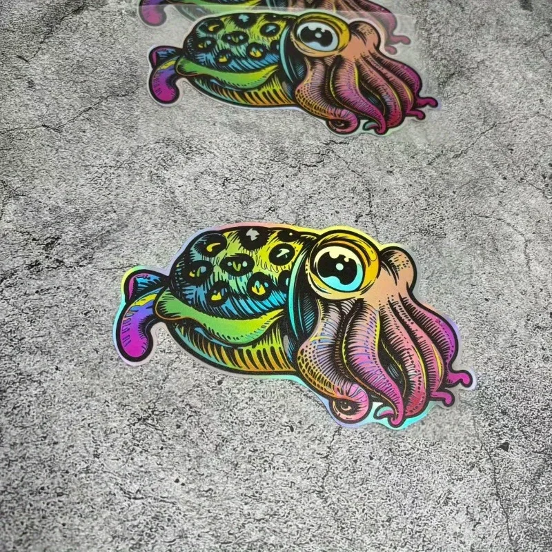 قطعة واحدة من ملصق "حبار ملون ثلاثي الأبعاد"، مناسب للمحافظ ومحركات USB والتقويمات وصناديق الحرف وحقائب الظهر #3