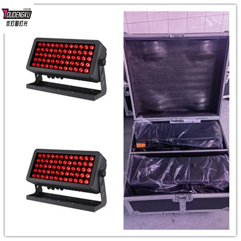 2 pieces with flycase IP65 Waterproof Wall Washer Building hotel Light 60x10W RGBW 4in1 led outdoor city color light