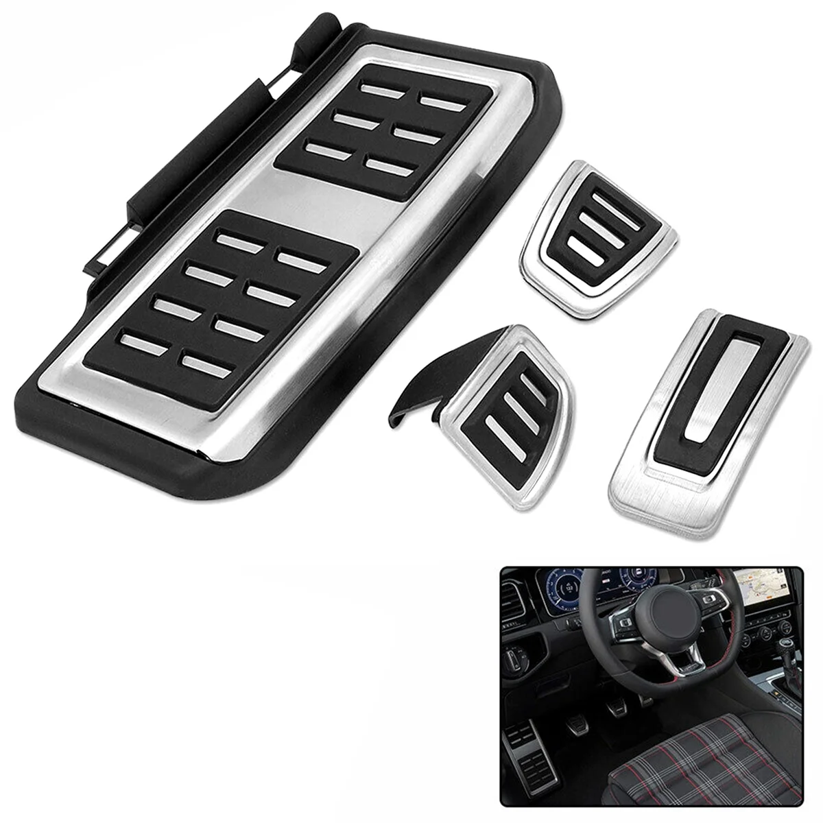 4PCS Car Pedals Foot Fuel Brake Pedal Cover for VW Passat B8 Golf 7 2017-2021For Skoda Octavia for Seat Leon MT