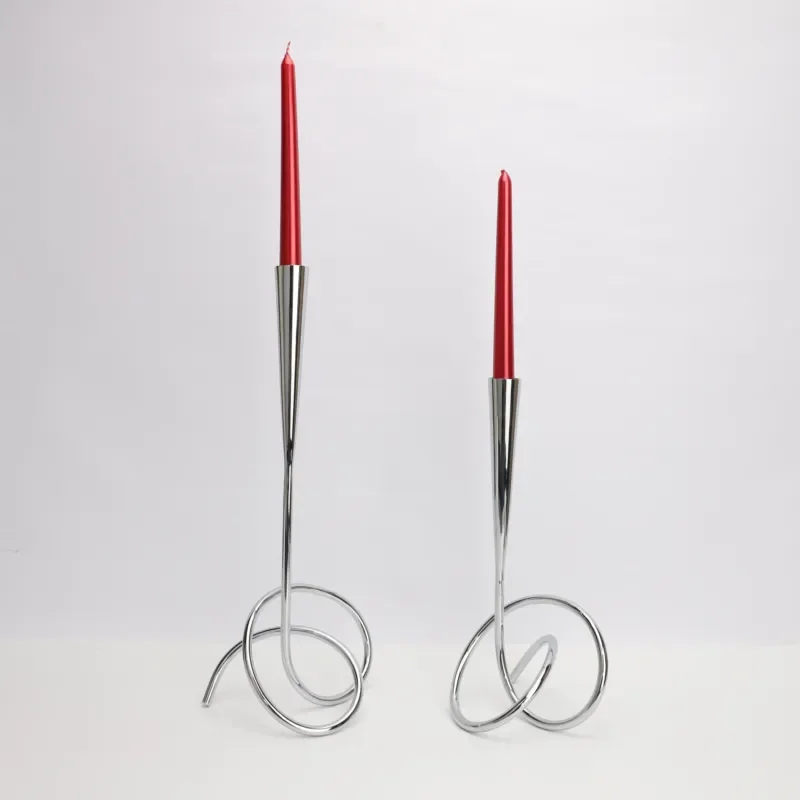 for Nordic light luxury creative winding silver candle holder metal ornament model room home TV cabinet restaurant desktop