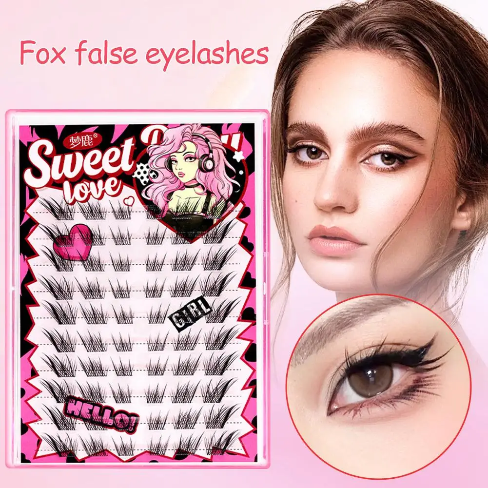 Fox série cílios postiços naturais grossos diy extensões de cílios ferramenta de maquiagem natural beleza cílios s0e4