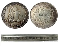 US 1794 Flowing Hair Dollar Silver Plated Copy Coin