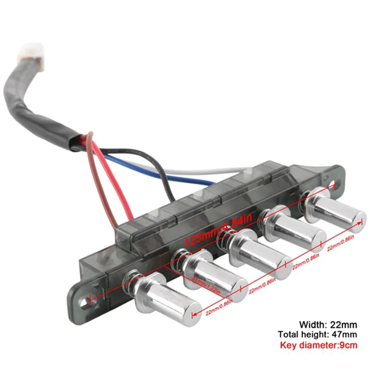 Faixa Hood Teclado Switch Control Board Painel, 5 Botão Switch Controller, 1 Peça