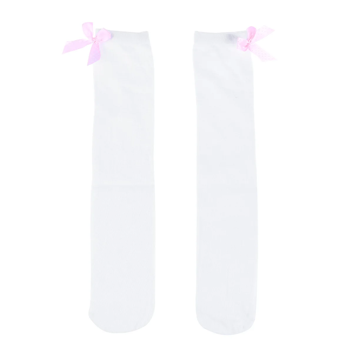 

1Pair Girls Long For Kids 1-8 Years Old Thick Cotton Bow Over Knee High Socks Stretchy Striped Stockings Thigh Socks
