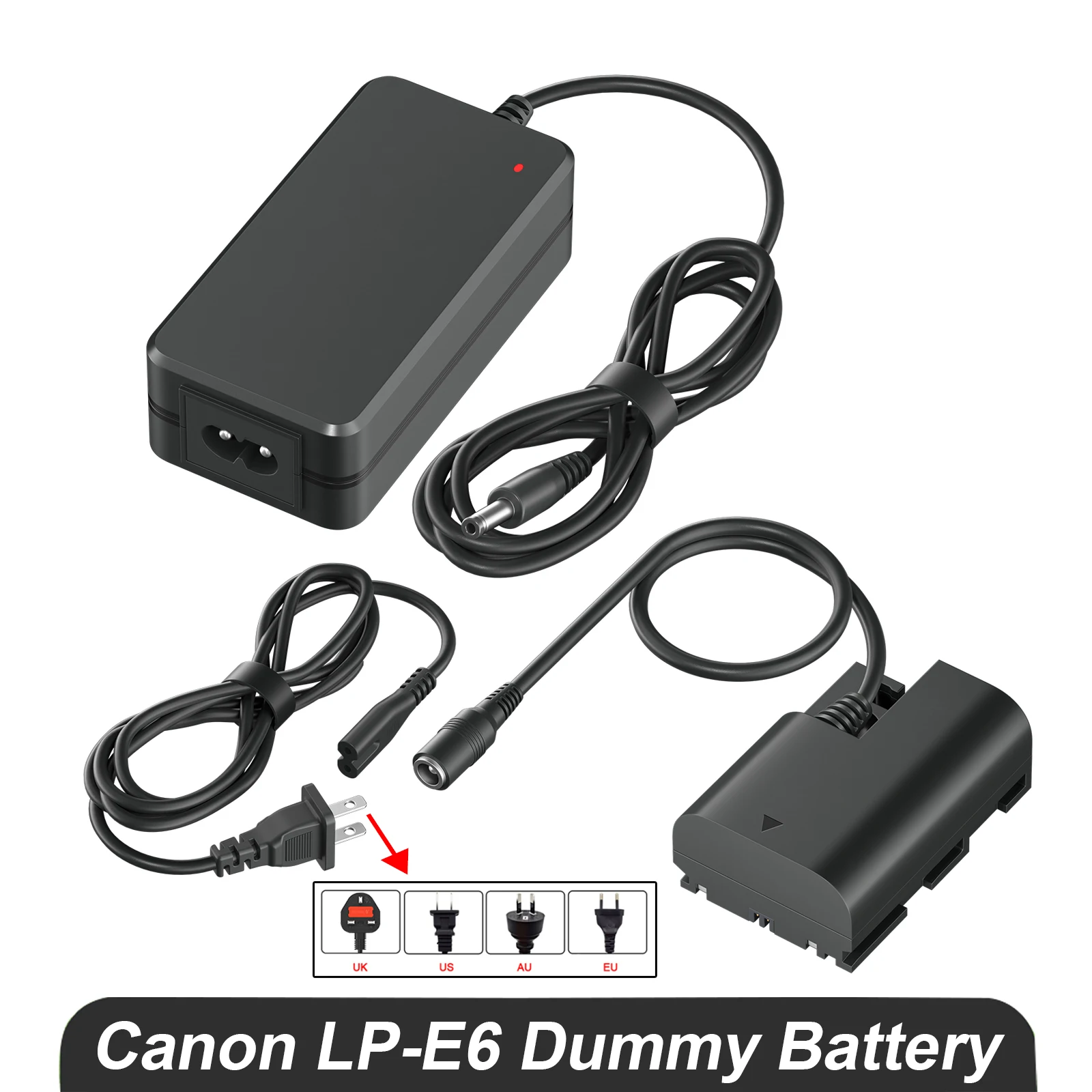 PALO LP-E6 LP E6 Dummy Battery Power Supply AC Adapter Kit for Canon EOS R5 R6 5DS R 7D 6D 90D 80D 70D 60D 60Da 5DS 5D Mark II