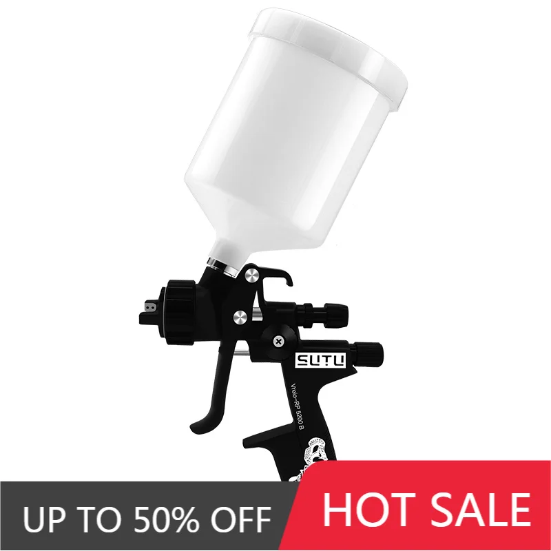

SUTU RP 5200B Spray Gun with Adapter and Mix Tank Car Repair Paint Spray Guns 1.3 And 1.7mm Nozzle Air Spray Gun