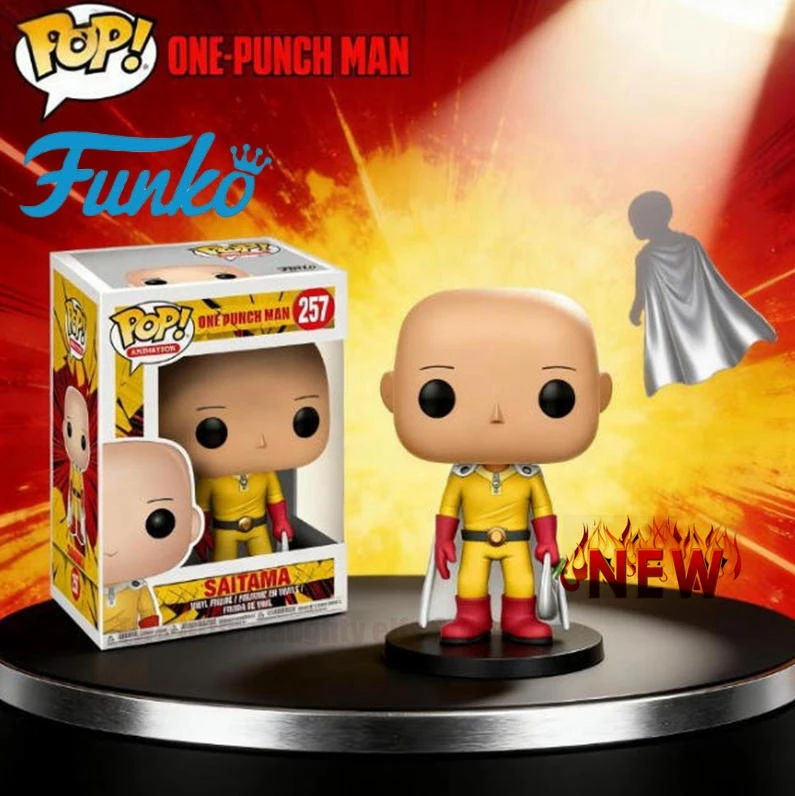 Mais vendido Funko POP One Punch Man Saitama # 257 vinil colecionável figura de ação modelo brinquedo presente de aniversário para adultos e crianças